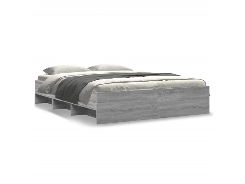  Lit double- lit adulte -  cadre de lit sans matelas sonoma gris 150x200 cm  - Conforama A