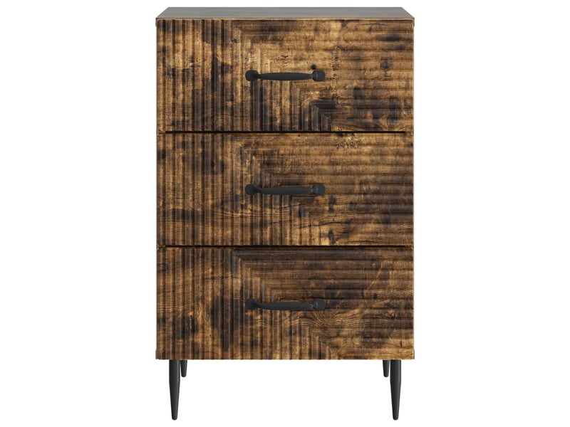  Table de chevet - cabinet de chevet - table de nuit avec tiroir chêne fumé 43 x 41 x 66,5 cm  - Conforama D