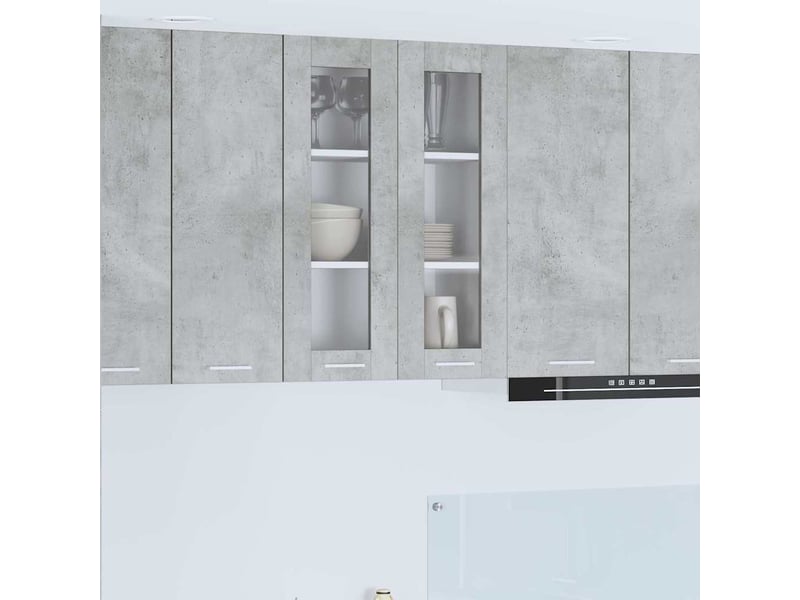  Meuble de rangement, armoire suspendue gris béton 60x31x80cm bois d'ingénierie  - Conforama B