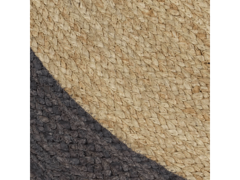  Tapis en jute fait main avec bordure gris foncé 90 cm - comfortxl 133677 - Conforama D