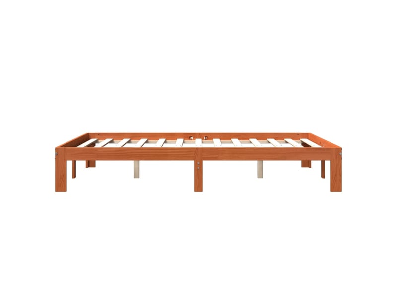  Lit double- lit adulte -  cadre de lit sans matelas  marron 135x190cm bois pin massif  - Conforama D