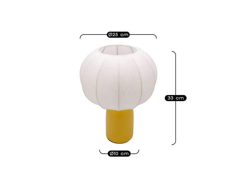  Lampe de table requi en céramique jaune et tissu ø25 cm 62922 - Conforama C