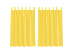 Lot de 2 rideaux en voile, voilages avec boucles jaune 140x175 cm cf44304