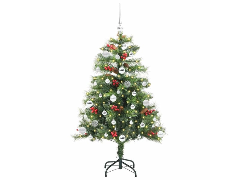 Sapin de noël - arbre de noël artificiel 150 led blanc chaud pvc et métal vert - Conforama C