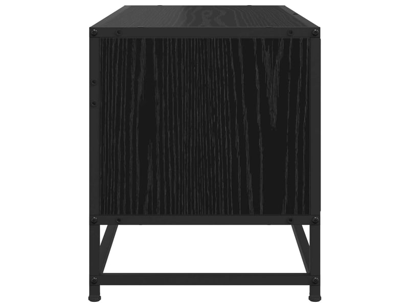 Meuble tv - banc tv - meuble de rangement 80 x 34,5 x 40 cm chêne noir bois d'ingénierie - Conforama E