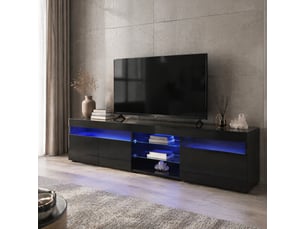 Meuble tv coloris noir 180 cm MEUBLIV