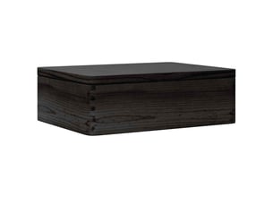 Boîte de rangement, coffre de rangement avec couvercle noir 40x30x13cm bois de pin massif