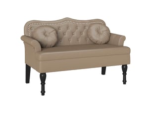 Banc chesterfield, canapé 2 places cappuccino 120,5x65x75 cm simili cuir