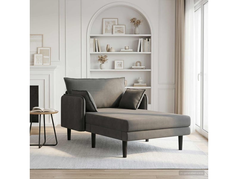 Vidaxl grande méridienne gris foncé tissu en velours côtelé - Conforama B