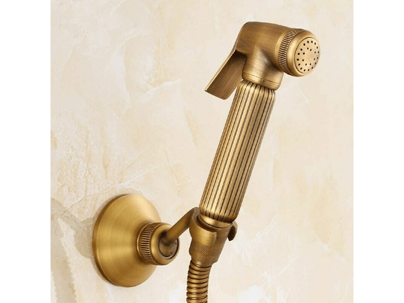  Kit de bidet pour toilette, douchette de bidet portable murale avec tuyau et support pour salle de bain, bronze antique  - Conforama B
