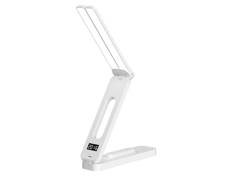  Lampe de bureau led avec horloge connectée, pliable – 3 températures de couleur, commande tactile-monotête-version usb  - Conforama D