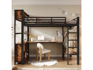 Lit mezzanine 90x200 cm <strong></strong> <strong>evarich</strong> coloris noir
