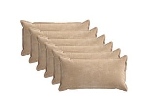Lot de 6 housses de coussin houten taupe 40 x 80 cm tissu chenille cf49859