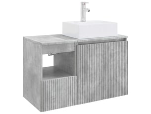Ensemble de mobilier de salle de bain 2 pc gris béton cf64152