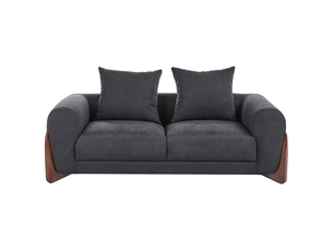 Canapé droit fixe BELIANI  2 places Tissu noir avec coffre de rangement
