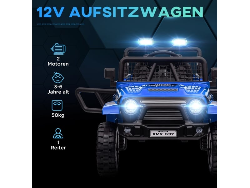  Voiture électrique enfant 109x67x68,5 cm télécommandée bleu  - Conforama E