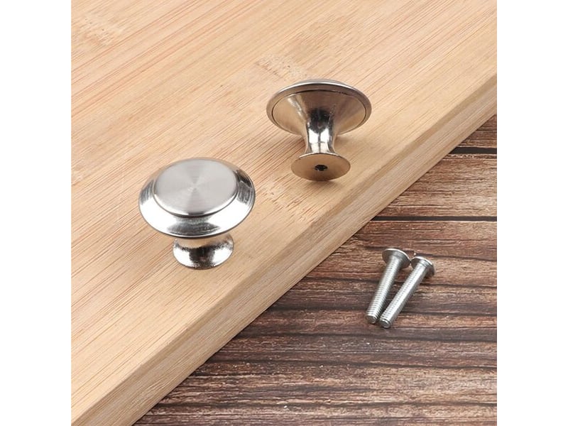  Jeu de 30 poignées rondes en acier inoxydable, poignées pour commodes, cuisine, meubles et chambre à coucher avec vis  - Conforama A