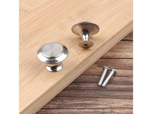 Jeu de 30 poignées rondes en acier inoxydable, poignées pour commodes, cuisine, meubles et chambre à coucher avec vis