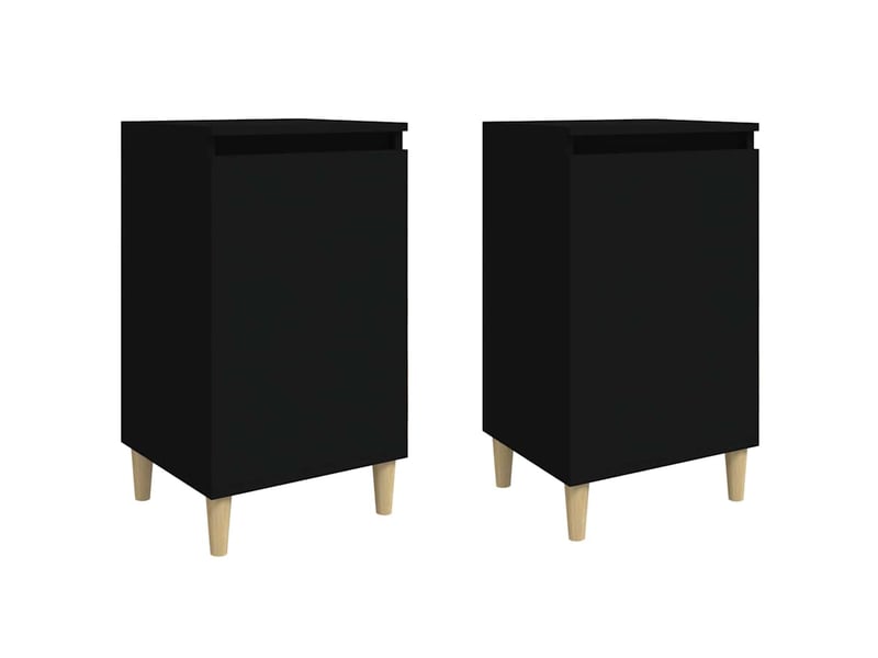  Lot de 2 tables de chevet - cabinet de chevet - table de nuit noir 40x35x70 cm bois d'ingénierie  - Conforama A