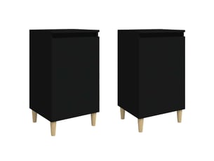 Lot de 2 tables de chevet - cabinet de chevet - table de nuit noir 40x35x70 cm bois d'ingénierie