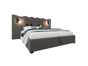 Lit coffre 180x200 cm HAVRYA coloris gris