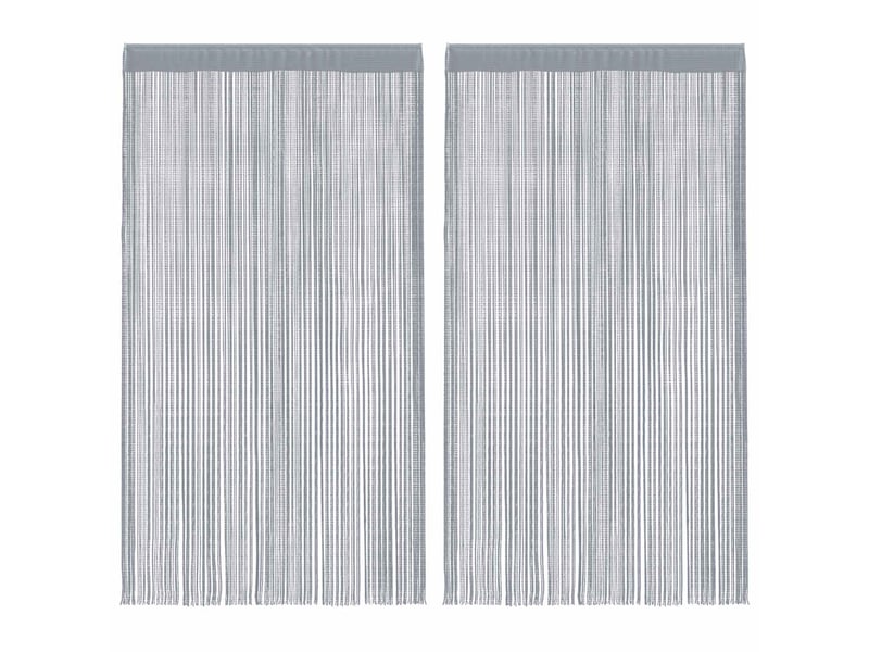  Lot de 2 rideaux en fils, rideau de porte 140 x 250 cm gris clair cf43845  - Conforama A