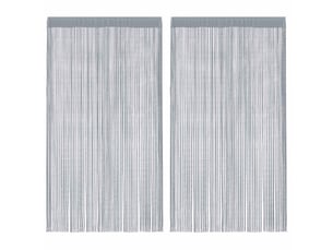Lot de 2 rideaux en fils, rideau de porte 140 x 250 cm gris clair cf43845