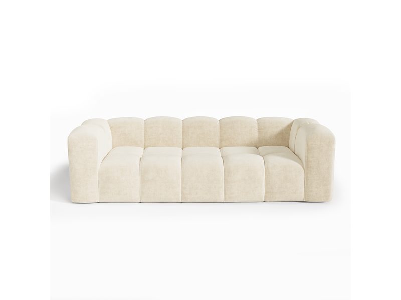  Canapé 3 places en tissu tramé toucher doux crème clark 1CLA3PTTCR - Conforama C