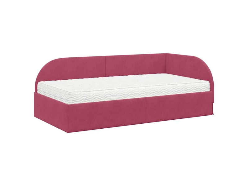 Lit adulte, lit simple, cadre de lit d'angle avec matelas 2 pc vert velours cf6531 - Conforama D