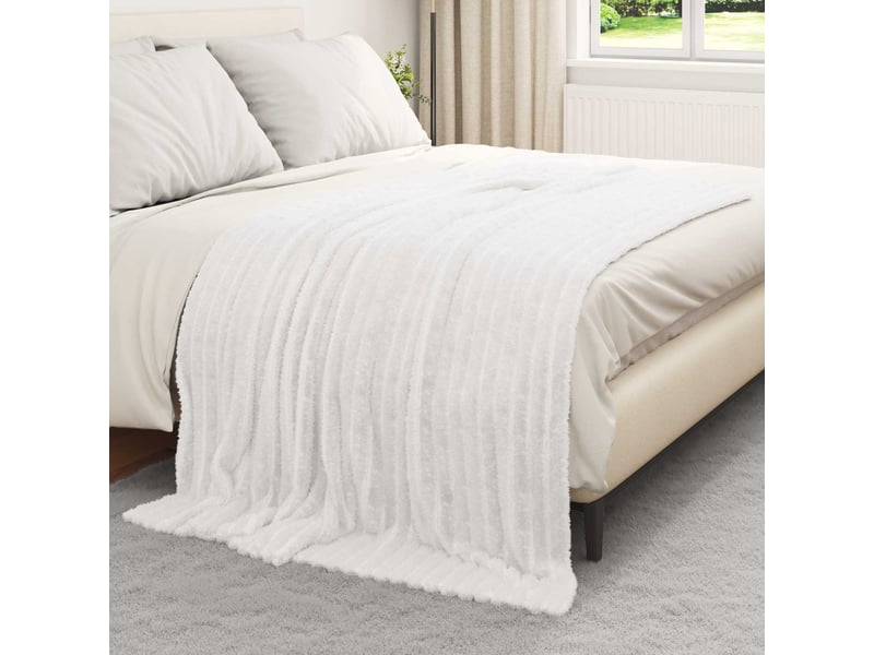  Couverture jetée de canapé 6 pcs blanc 200x150 cm 4.75 kg polaire  - Conforama C