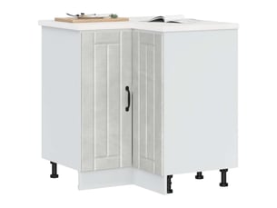 Armoire d'angle de cuisine lucca gris béton bois d'ingénierie