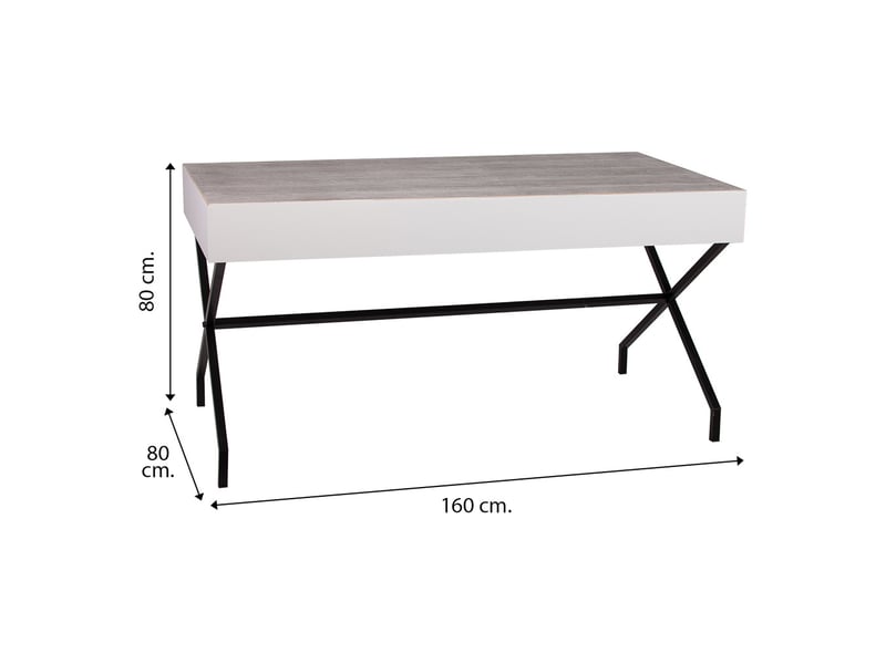  Table en bois et métal 160x80x80h  - Conforama E