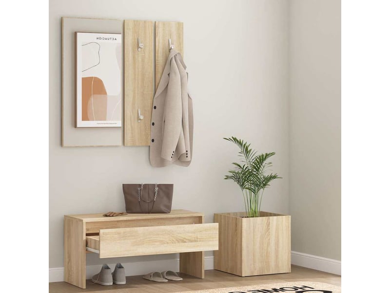  Ensemble de meubles de couloir chêne sonoma bois d'ingénierie shl62747  - Conforama C