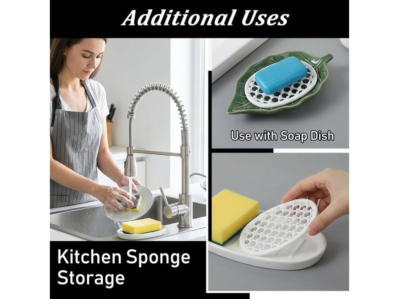  Porte-savons antidérapants en silicone (lot de 2) avec un système de drainage efficace, adaptés aux salles de douche et aux salles de bains.  - Conforama E