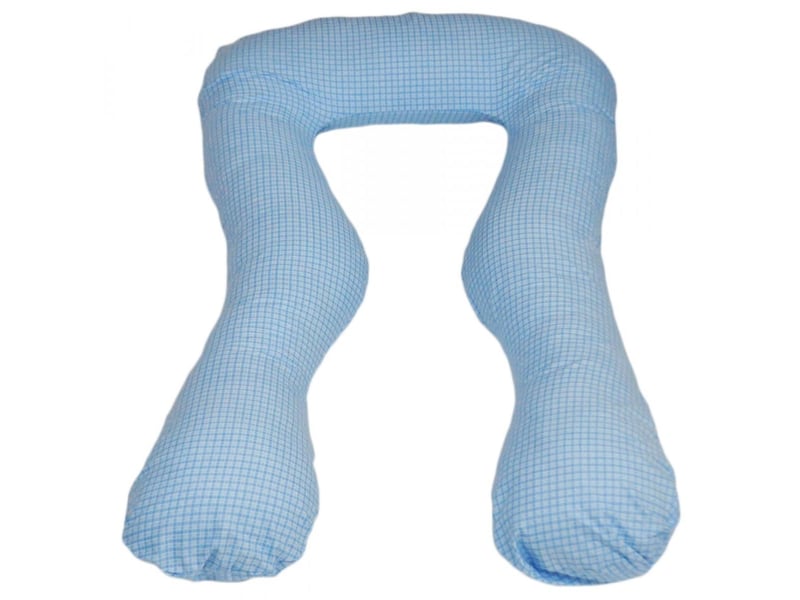  Coussin à usages multiples bleu à carreaux 4200421 - Conforama A