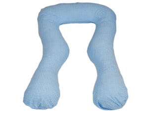 Coussin à usages multiples bleu à carreaux