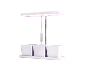 Lampe de croissance led 31,8 x 13,4 x 18,6-35,6 cm en acrylique, aluminium et plastique avec 3 bacs de culture blanche chicfurn