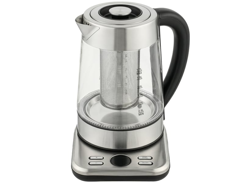  Bouilloire électrique, 1,7l, ébullition rapide 2200w avec thermostat strix, fonction maintien au chaud, infuseur à thé  - Conforama B