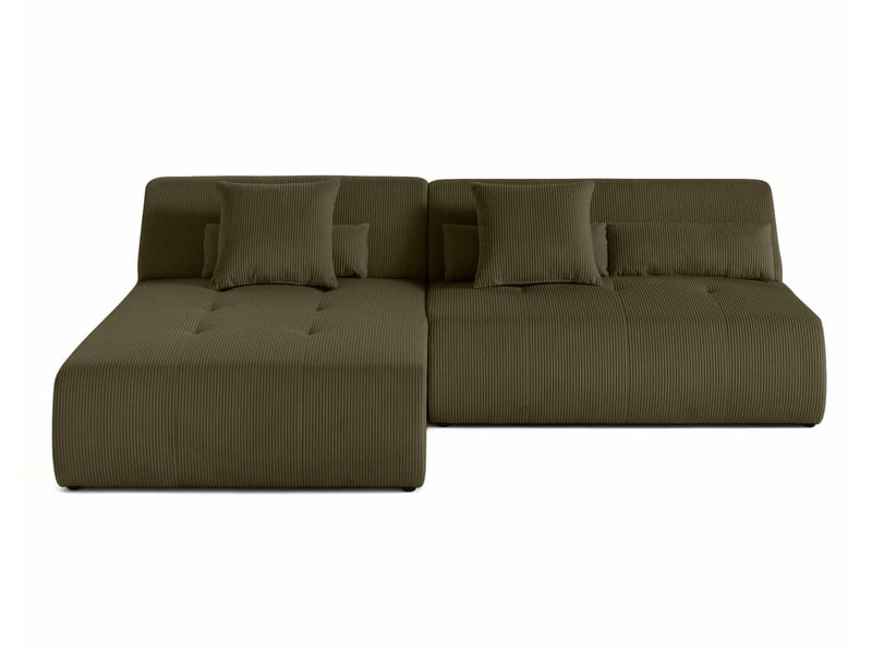 Onyx - canapé modulable d'angle réversible 4 places - en velours côtelé - lisa design - vert ONYX - Conforama A