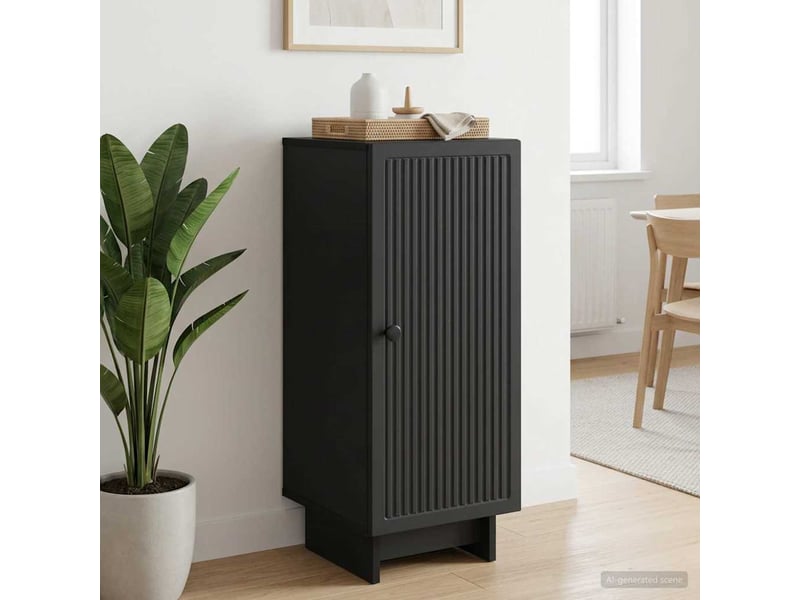  Buffet - bahut - meuble de rangement noir 33 x 34,5 x 90 cm bois d'ingénierie  - Conforama B