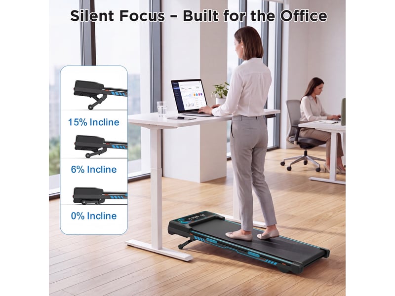  Tapis de marche inclinable automatique 15 % 1-8 kmh homvra  - Conforama C
