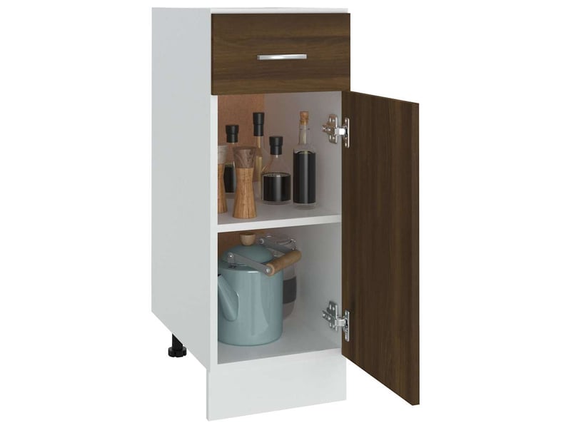  Armoire de cuisine, armoire à tiroirs lyon chêne brun 30x46x81,5cm bois d'ingénierie  - Conforama D