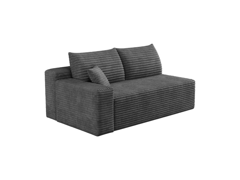 Petit canapé 2 places gris foncé avec accoudoir gauche, canapé compact 151 cm pour salon et studio - Conforama A