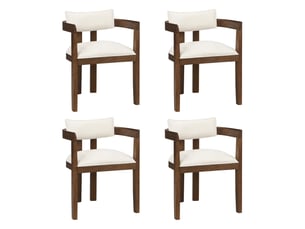 Lot de 4 chaises de salle à manger 60 60,5x57,5x78,5 cm, tée d'accoudoirs, design classique, bois, couleur noyer