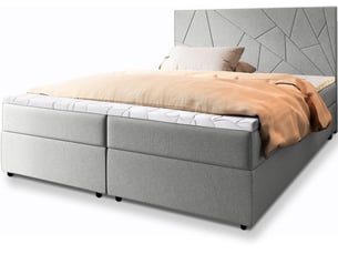 Lit avec rangement 180x200 cm <strong>MASSENO</strong>  <strong></strong> coloris gris