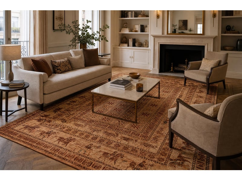  Tapis en laine kashqai 4301 100 oriental, ethnique, couleur saumon   bordeaux 160x240 cm  - Conforama D