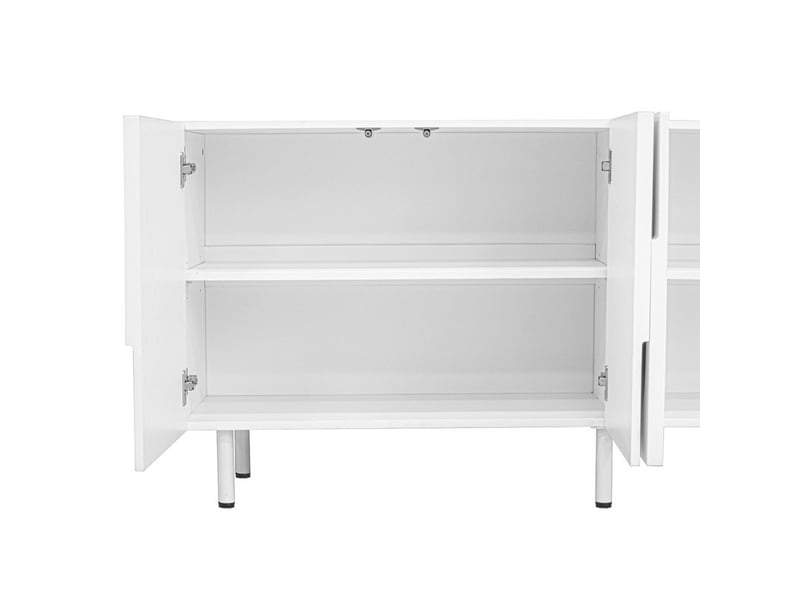 Buffet, 160 x 38,5 x 70 cm, meuble de rangement avec 4 portes, blanc - Conforama E