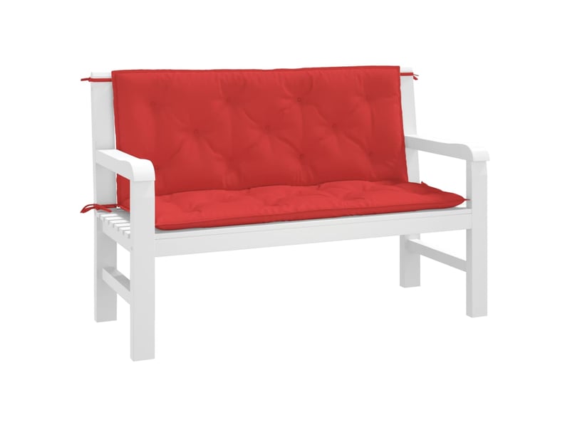  Lot de 2 coussins de banc jardin, coussins d'assise rouge 120x50x7 cm tissu oxford cf58736  - Conforama C