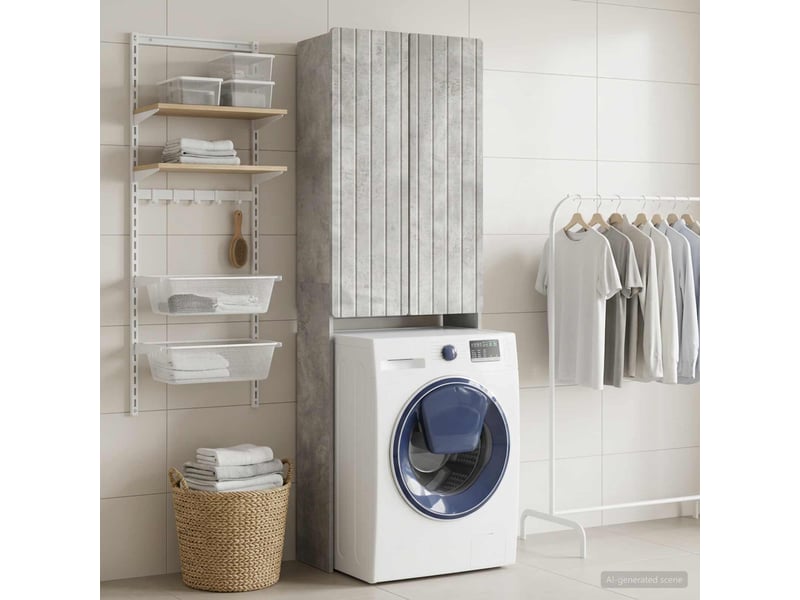 Armoire de toilette, meuble de toilette zwolle gris béton 66x25.5x190 cm - Conforama C