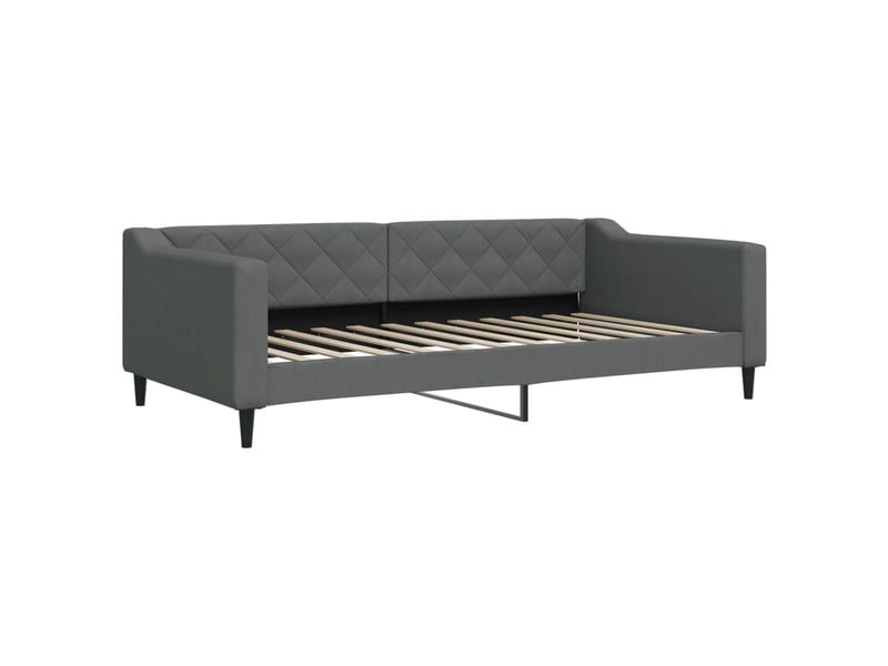  Lit simple- lit adulte -  lit de repos gris foncé 100x200 cm tissu  - Conforama A